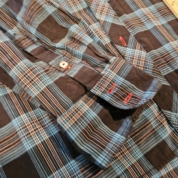 SOVEREIGN CODE Western Cowboy charcoal plaid shirt sz XL Made in USA - Picture 7 of 12